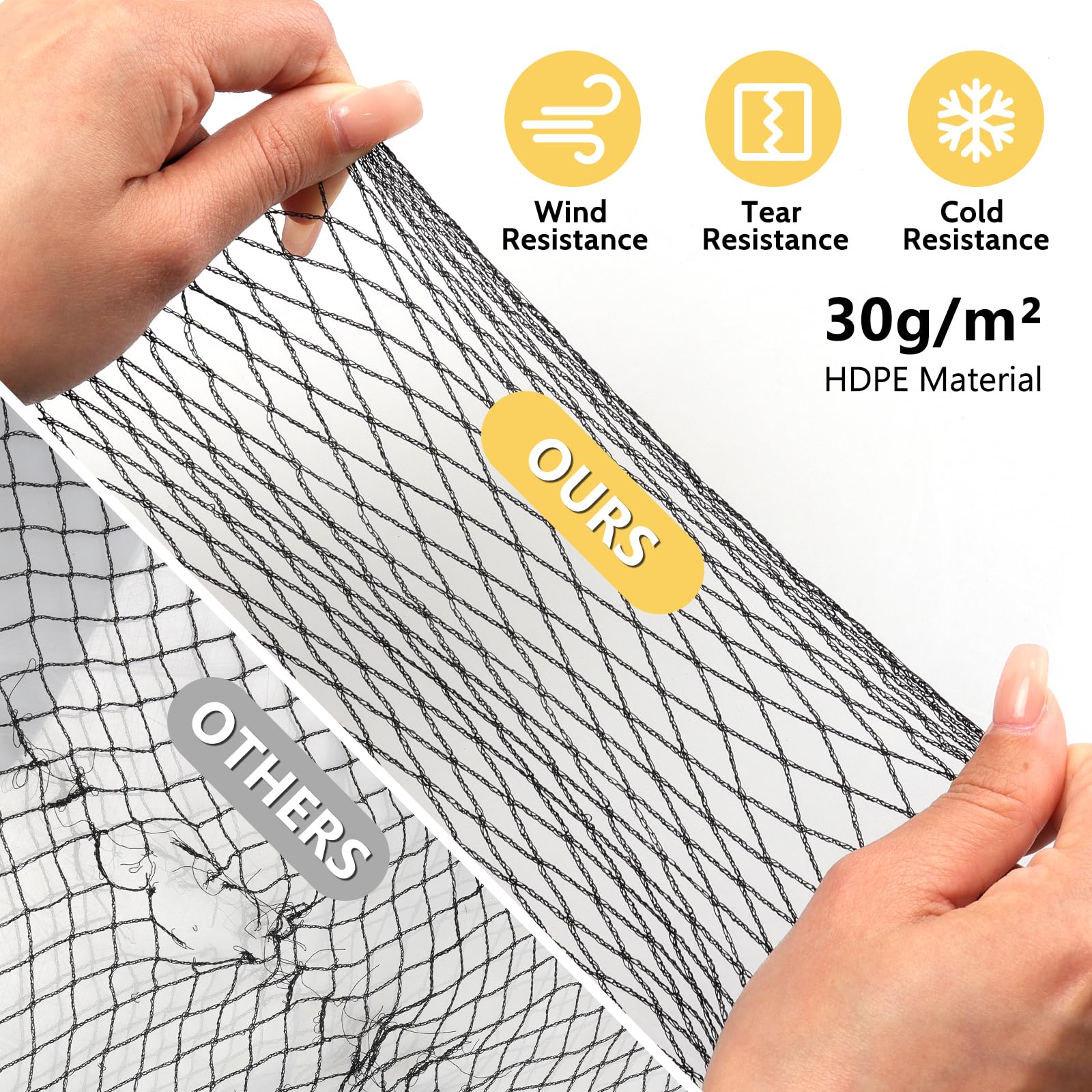 Jvgoo Bird Netting secured with U-shaped staples