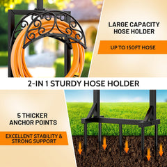 Jvgoo Garden Hose Holder with a hose attached