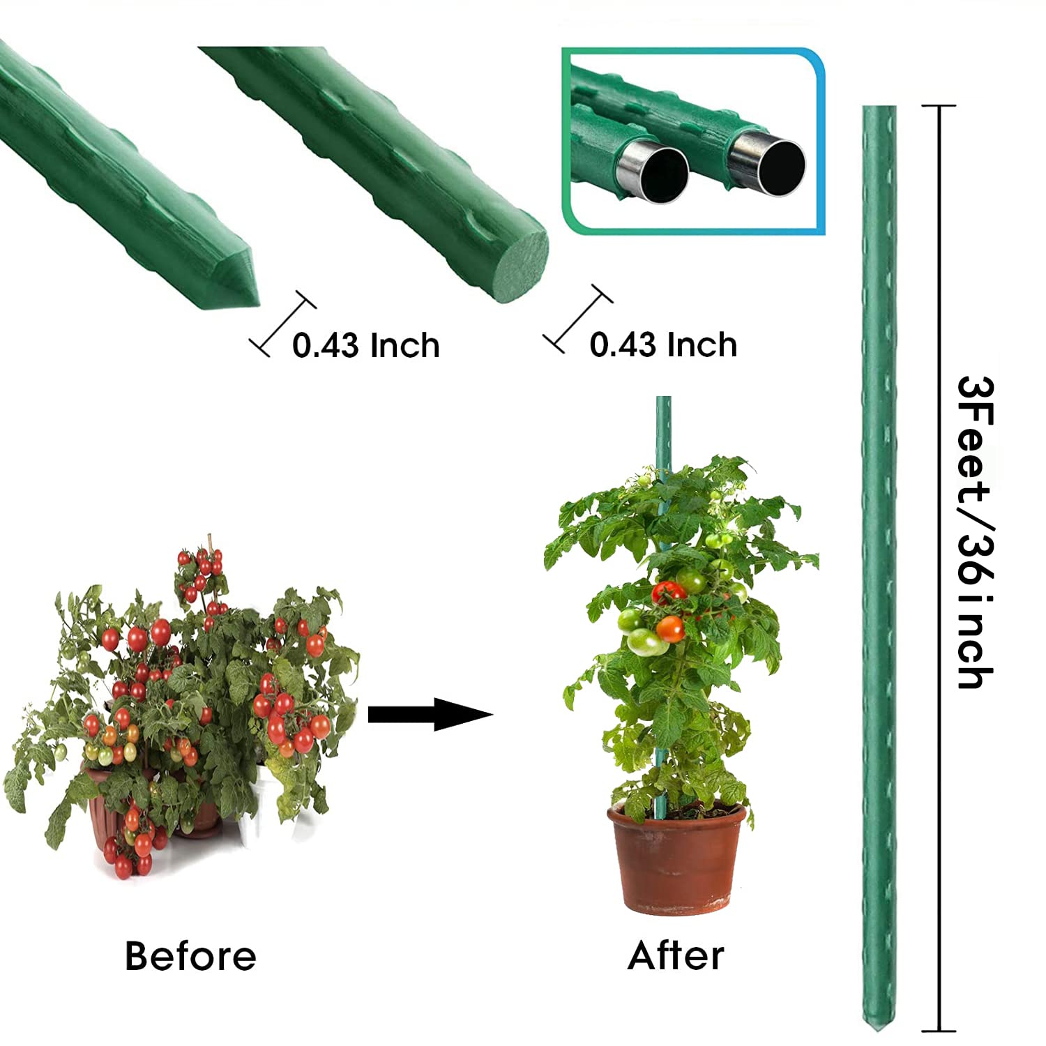 Jxrhy Garden Stakes pack of 20 with pointed ends