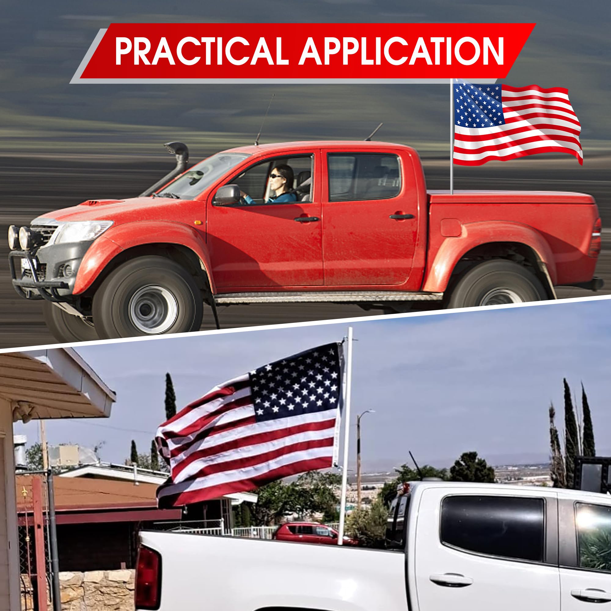 JY PERFORMANCE Truck Flag Pole Mount Holder displayed in an outdoor setting