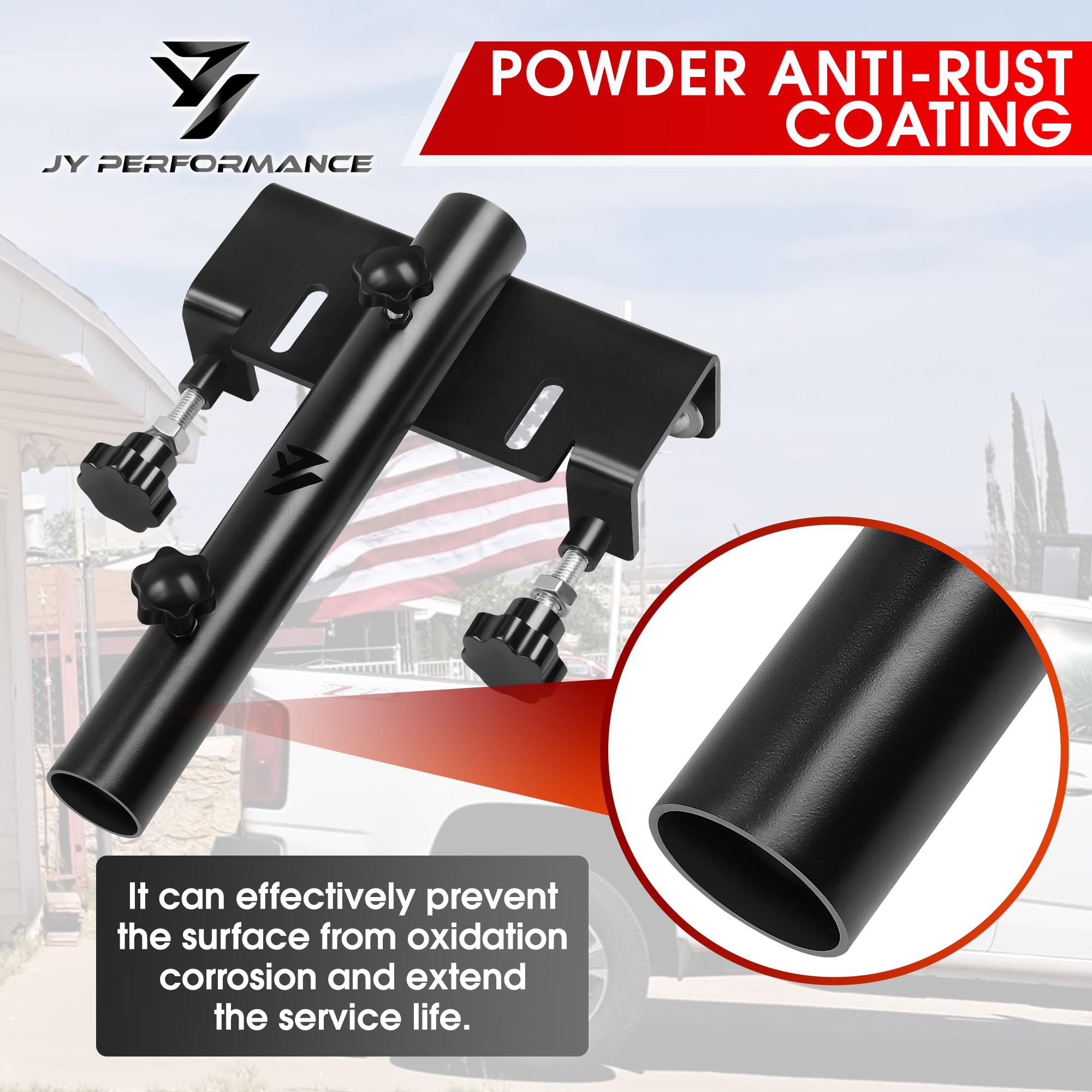 JY PERFORMANCE Truck Flag Pole Mount Holder with screws and nuts included