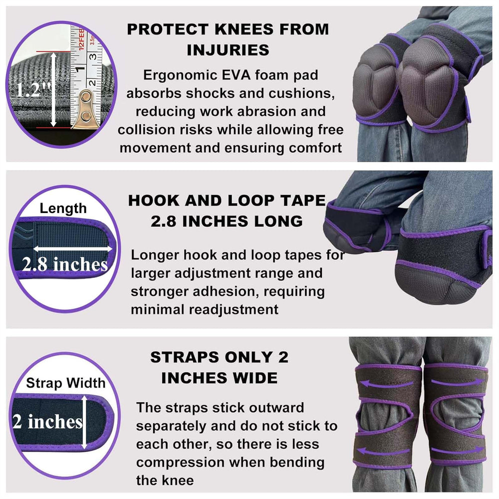 JYBTAA Gardening Knee Pads showing size label and material