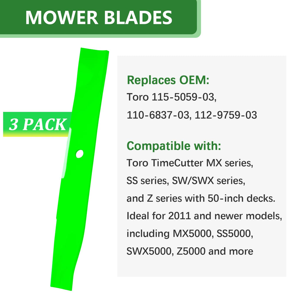 JYLEYJ Toro Timecutter 50 Inch High Lift Mower Blade close-up