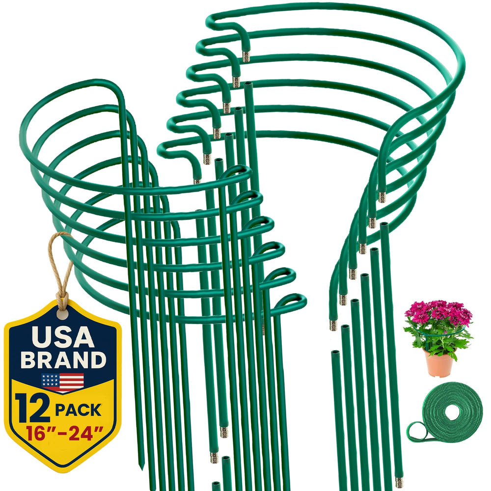 K-Brands 12 Pack Plant Support Stakes, green colour front view