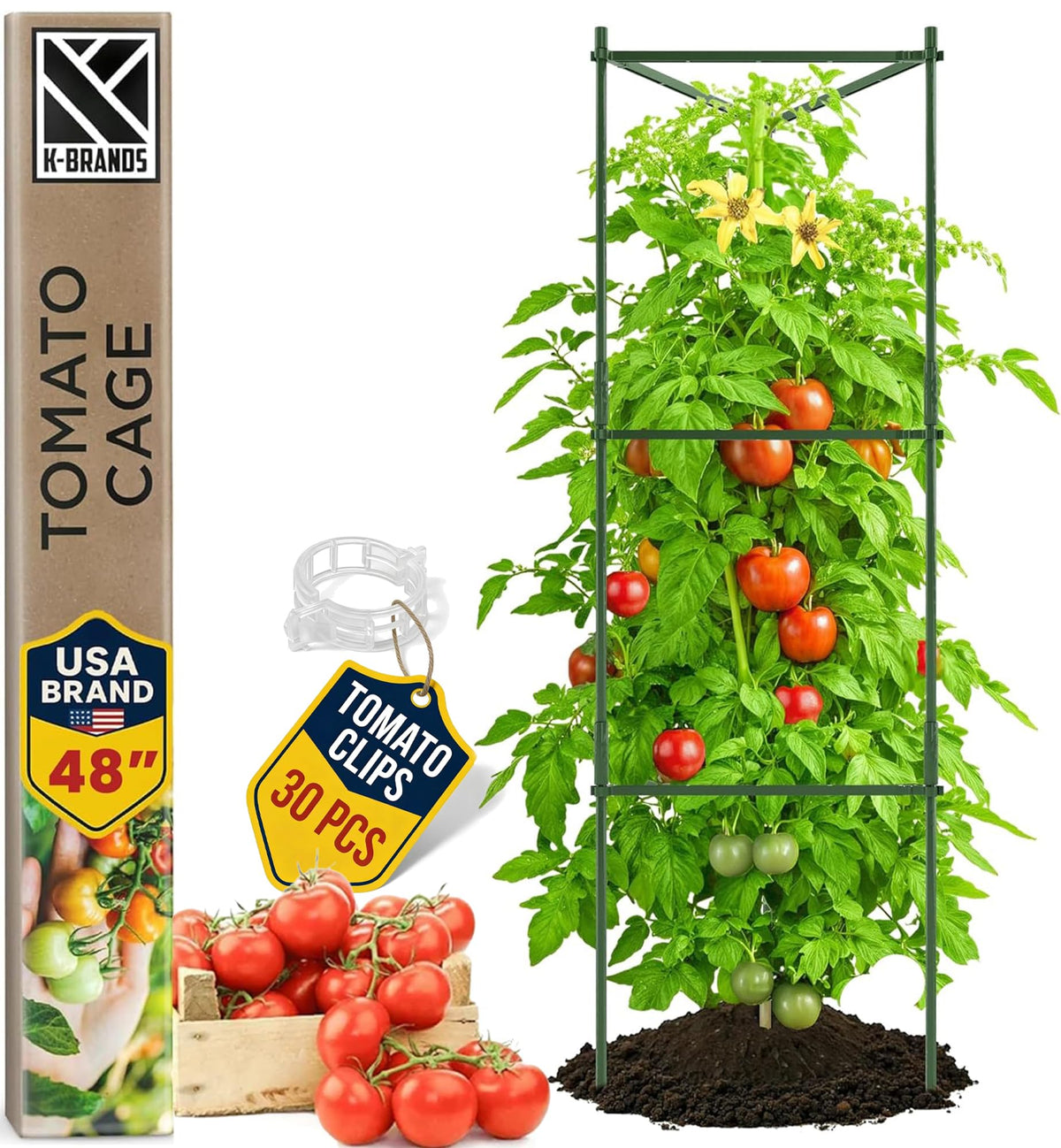 K-Brands 48-inch tomato cage front view