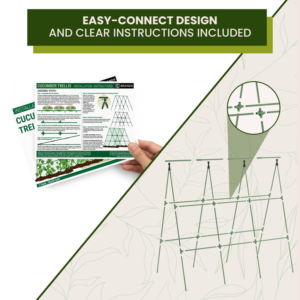 K-Brands 50x50" Cucumber Trellis demonstrating support for tomato plants