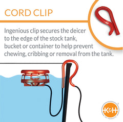 K&H Stock Tank Deicer submerged in water, 500W