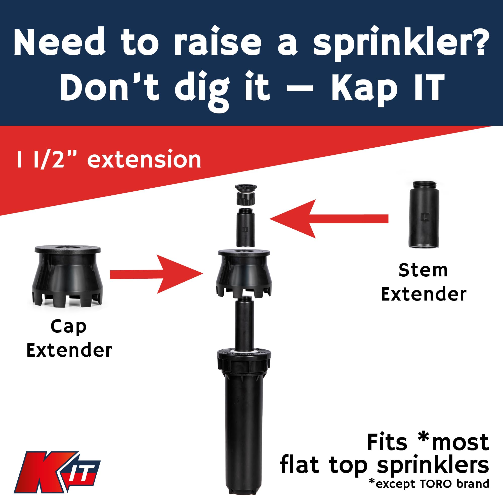 K-IT KAP-IT Sprinkler Riser Extension black color