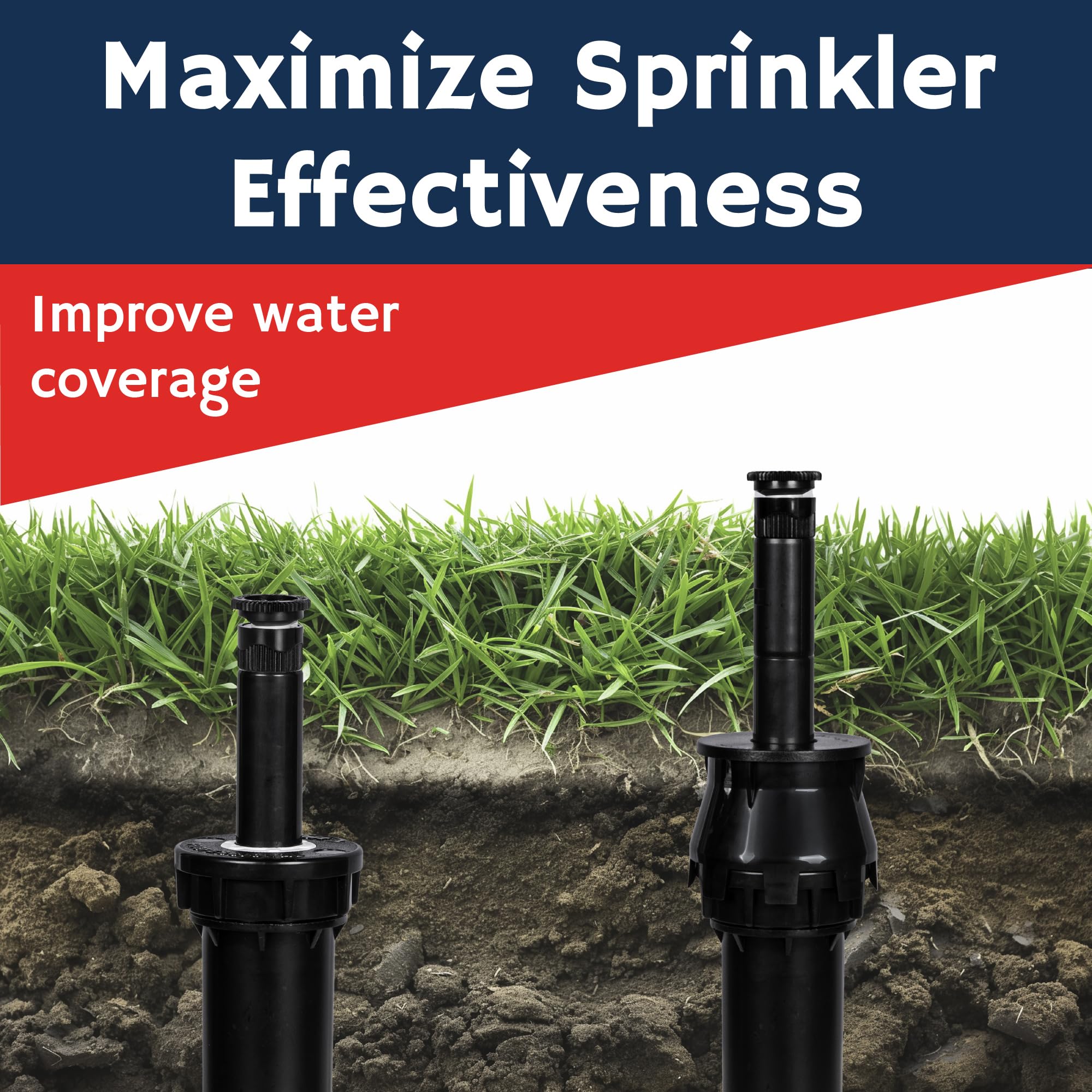 K-IT Pop-Up Sprinkler Riser Extension in a landscaped yard