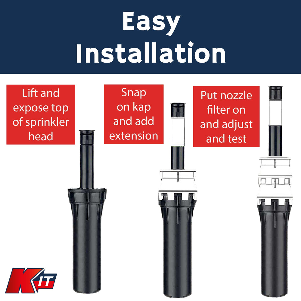K-IT Pop-Up Sprinkler Riser Extension installed in garden sprinkler system
