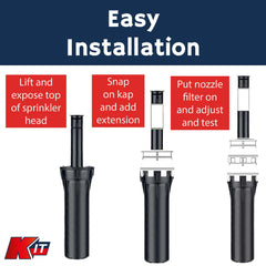 K-IT Pop-Up Sprinkler Riser Extension installed in garden sprinkler system