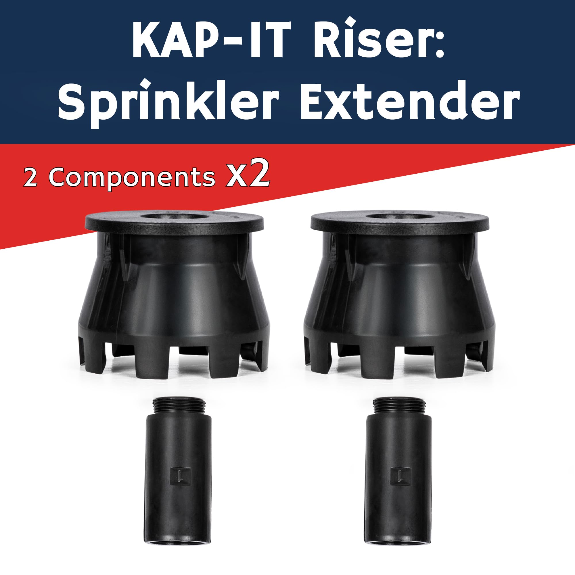K-IT Pop-Up Sprinkler Riser Extension side view with attached sprinkler