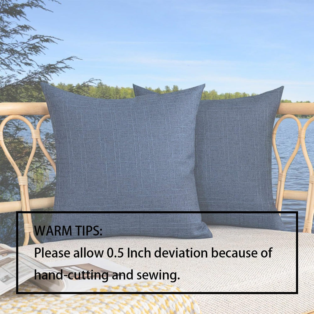 K KEVIN TEXTILE 16x16 blue outdoor pillow cover back view