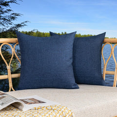 K KEVIN TEXTILE 16x16 blue outdoor pillow cover front view