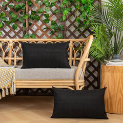 K KEVIN TEXTILE Outdoor Waterproof Lumbar Pillow Cover in garden setting