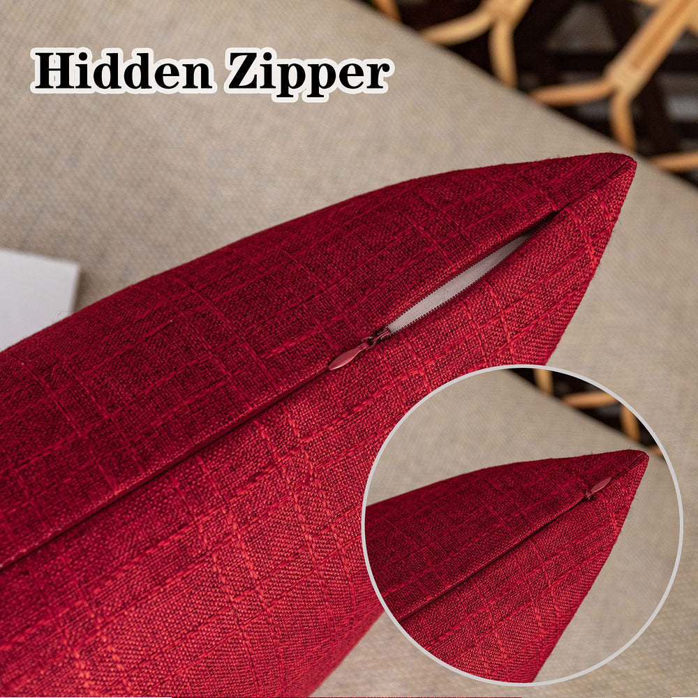 K KEVIN TEXTILE Outdoor Waterproof Lumbar Pillow Cover showing hidden zipper