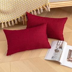 K KEVIN TEXTILE Outdoor Waterproof Lumbar Pillow Covers displayed on patio furniture