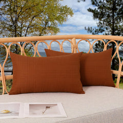 K KEVIN TEXTILE outdoor waterproof pillow cover burnt orange front view