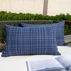 K KEVIN TEXTILE outdoor waterproof pillow cover navy blue front view