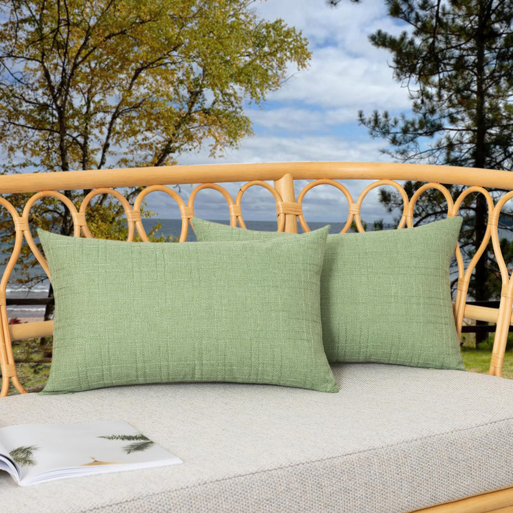 K KEVIN TEXTILE Outdoor Waterproof Pillow Cover Sage Green Front View