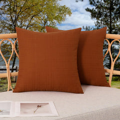 K KEVIN TEXTILE outdoor waterproof pillow covers front view, burnt orange