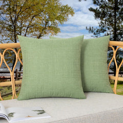 K KEVIN TEXTILE Outdoor Waterproof Pillow Covers Front View in Sage Green