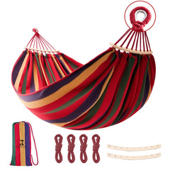 KACHUAN BEAR Portable Canvas Hammock in Red, front view