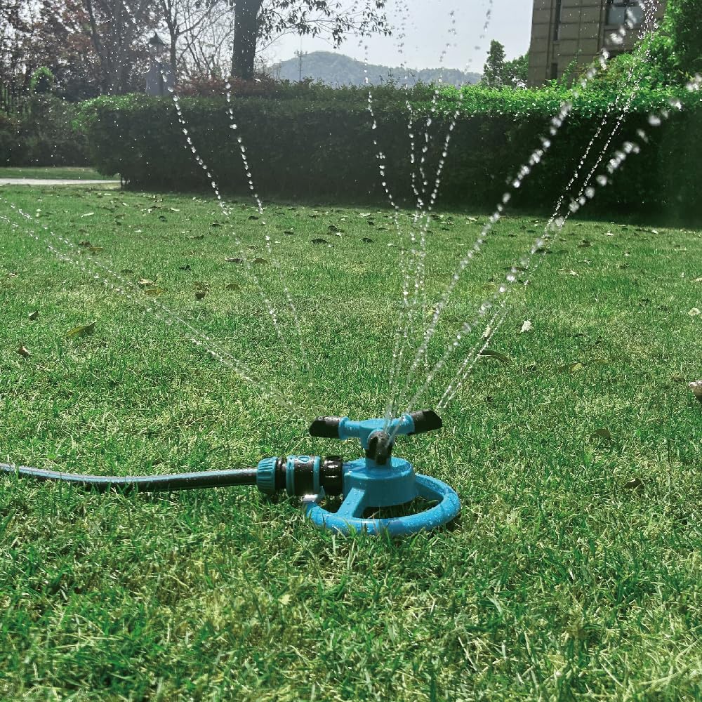Kadaon Lawn Sprinkler three-arm design with 360 degree rotation