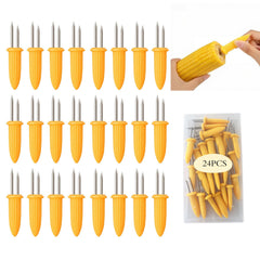 Kadden 20-pack corn holders in yellow with stainless steel spikes