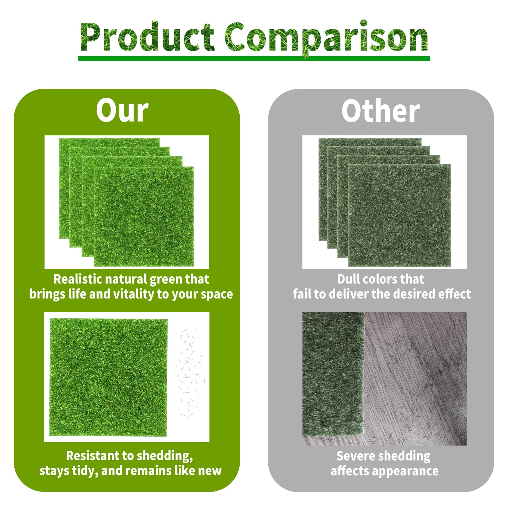 KAEZDD artificial grass tiles showing texture close-up