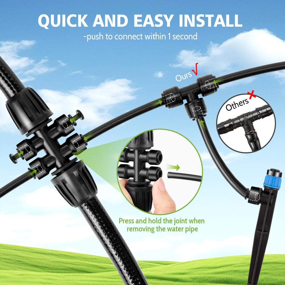Kafuzi 1/4'' and 1/2'' irrigation pipes in the kit