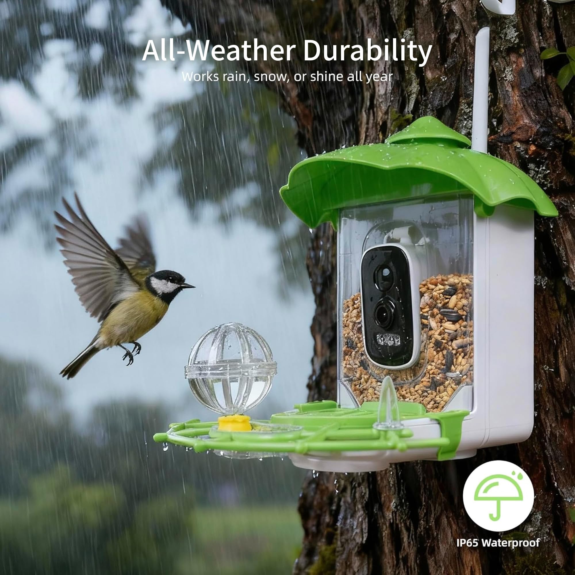 Kaixincz Bird Feeder in outdoor setting