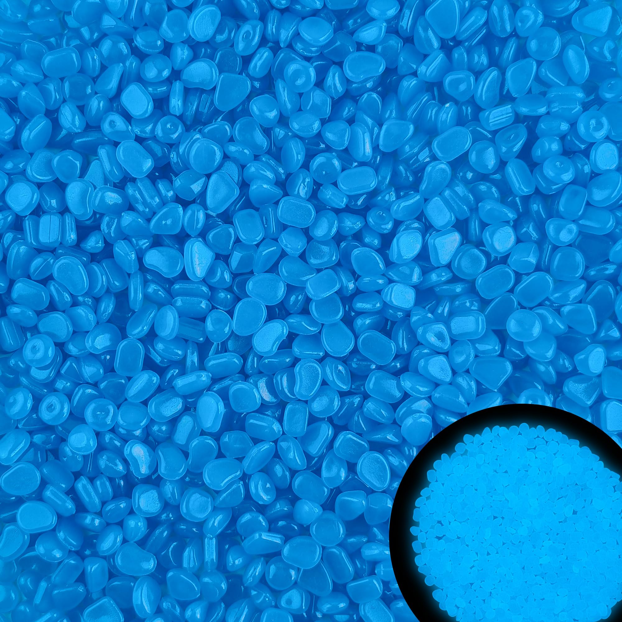 Kaiyuan Dynasty 3000pc glow in the dark blue rocks in a garden setting