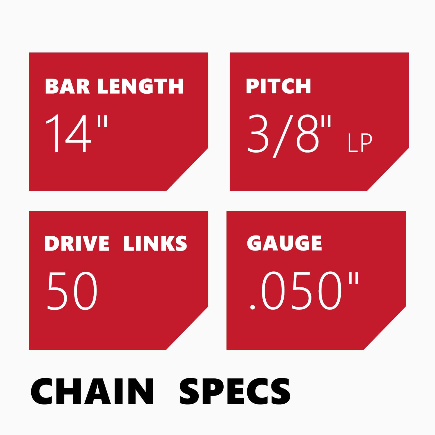 KAKEI 14 Inch Chainsaw Chain dimensions and specifications