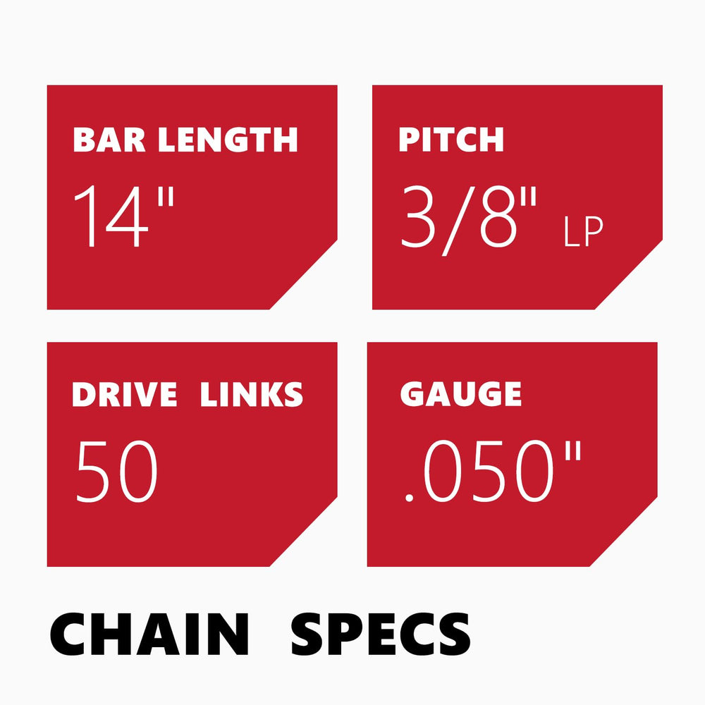KAKEI 14 Inch Chainsaw Chain dimensions and specifications