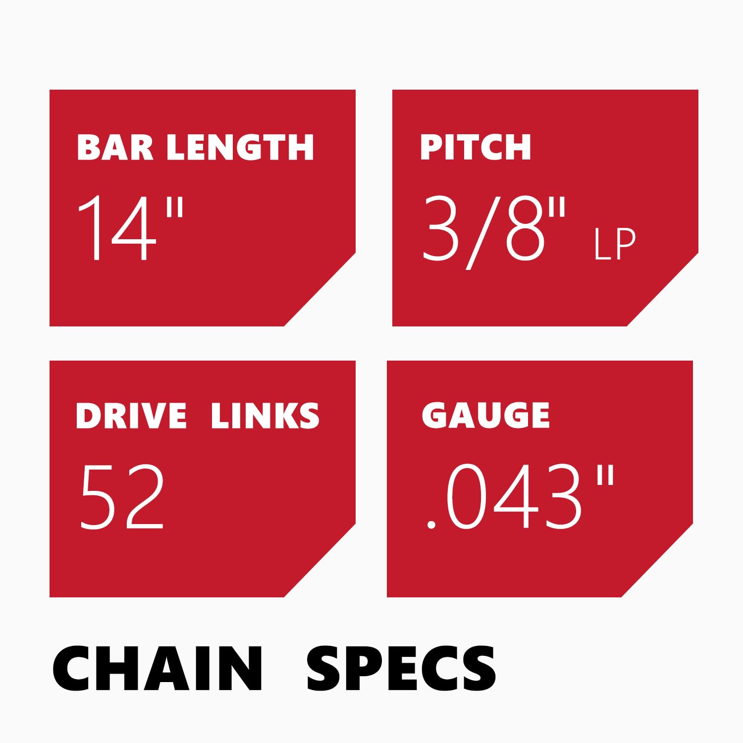 KAKEI 14 Inch Chainsaw Chain side view, highlighting steel quality