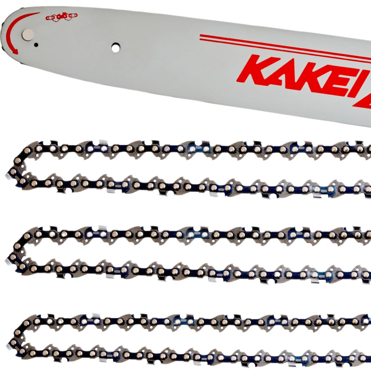 KAKEI 18 inch chainsaw bar and chain combo front view