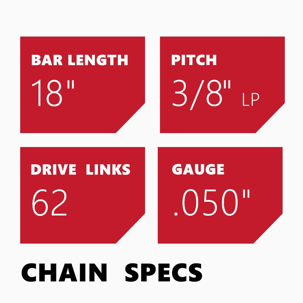 KAKEI 18 Inch Chainsaw Chain side view showing drive links