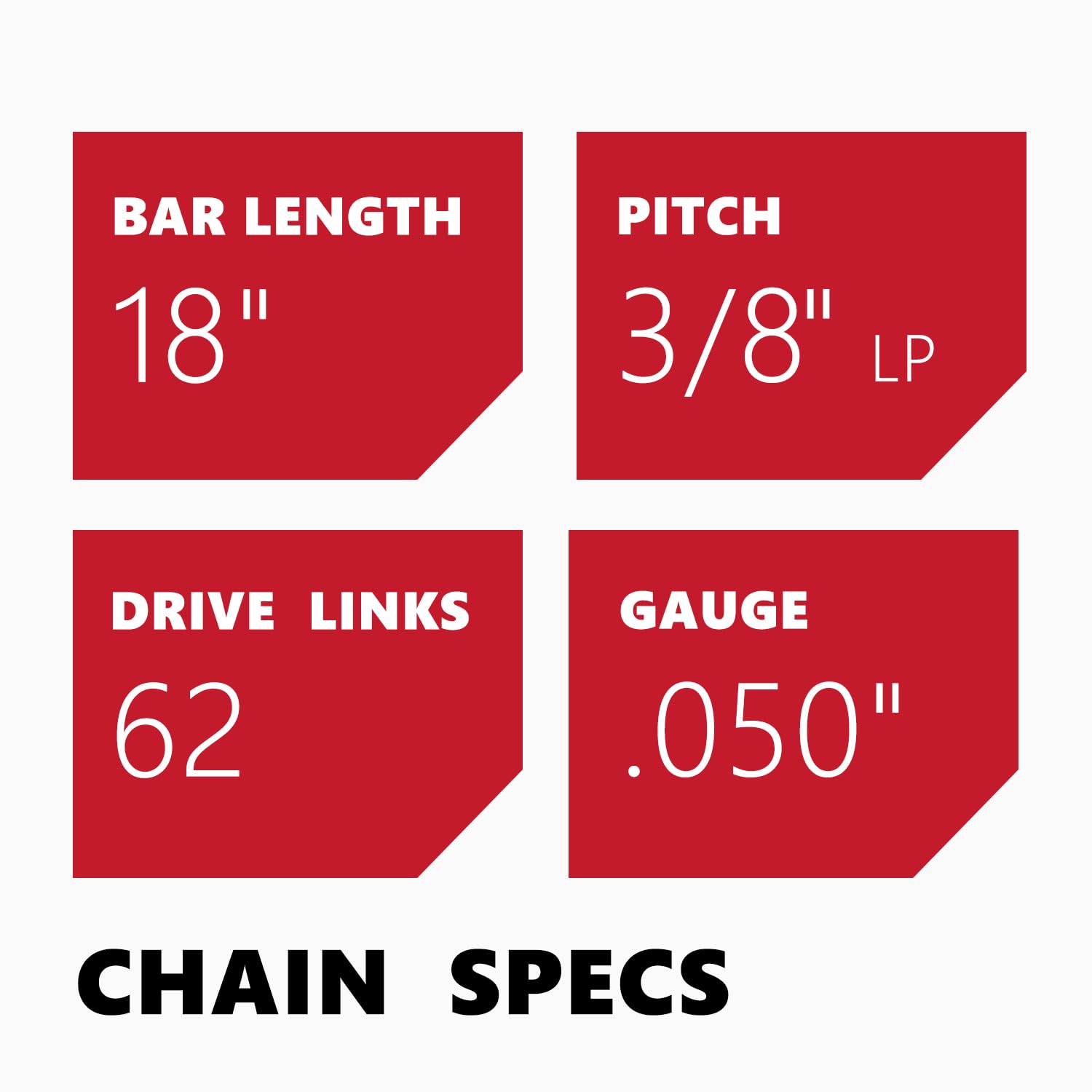KAKEI 18 Inch Chainsaw Chain side view showing drive links