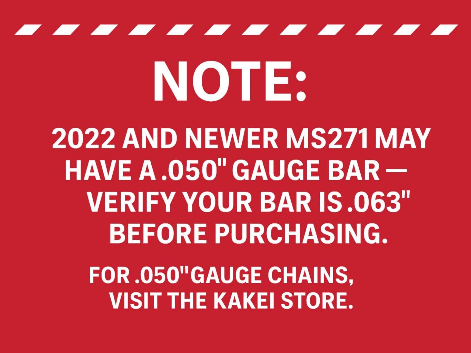 KAKEI 20 Inch Chainsaw Chain side view