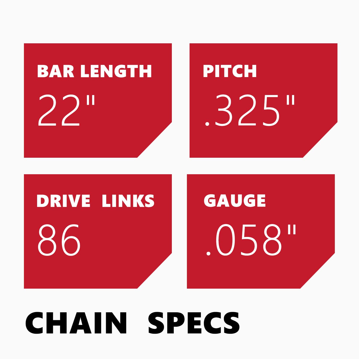 KAKEI 22 Inch Chainsaw Chain specifications on packaging