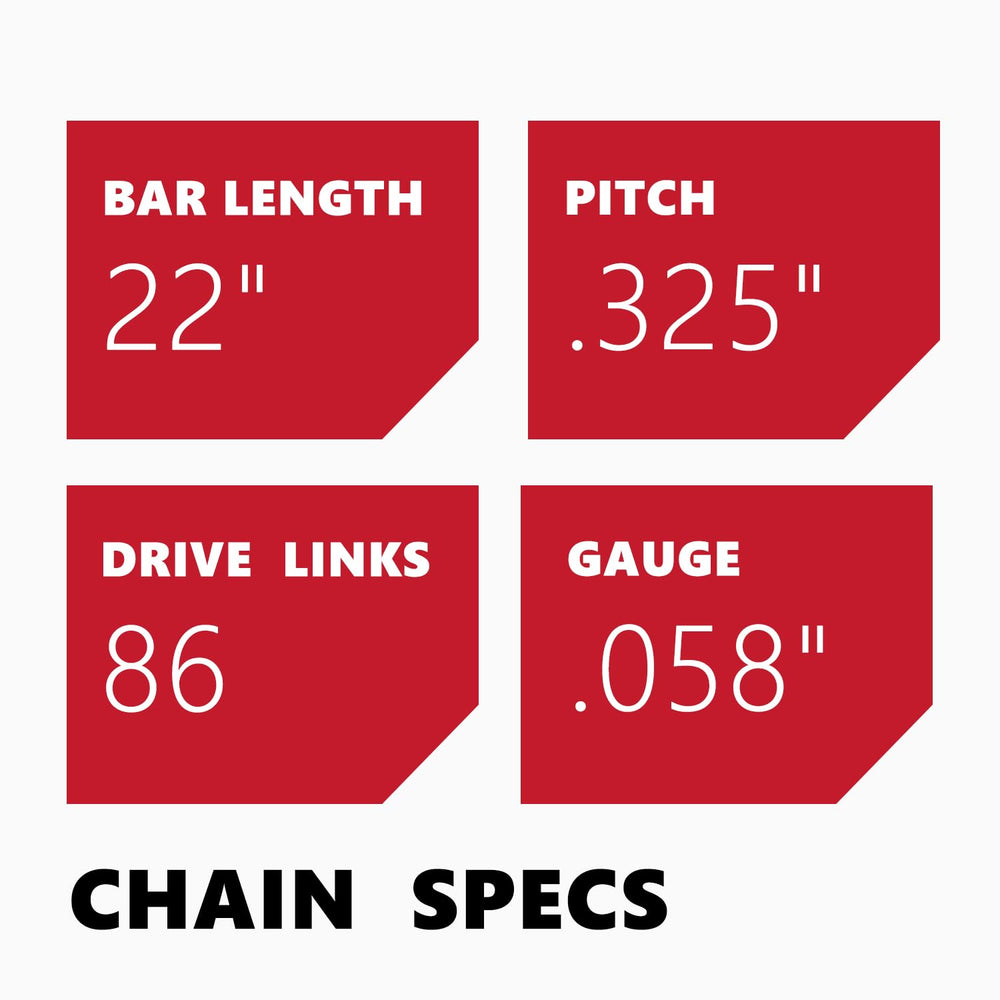 KAKEI 22 Inch Chainsaw Chain specifications on packaging
