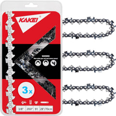 KAKEI 28 Inch Chainsaw Chain pack of 3 front view