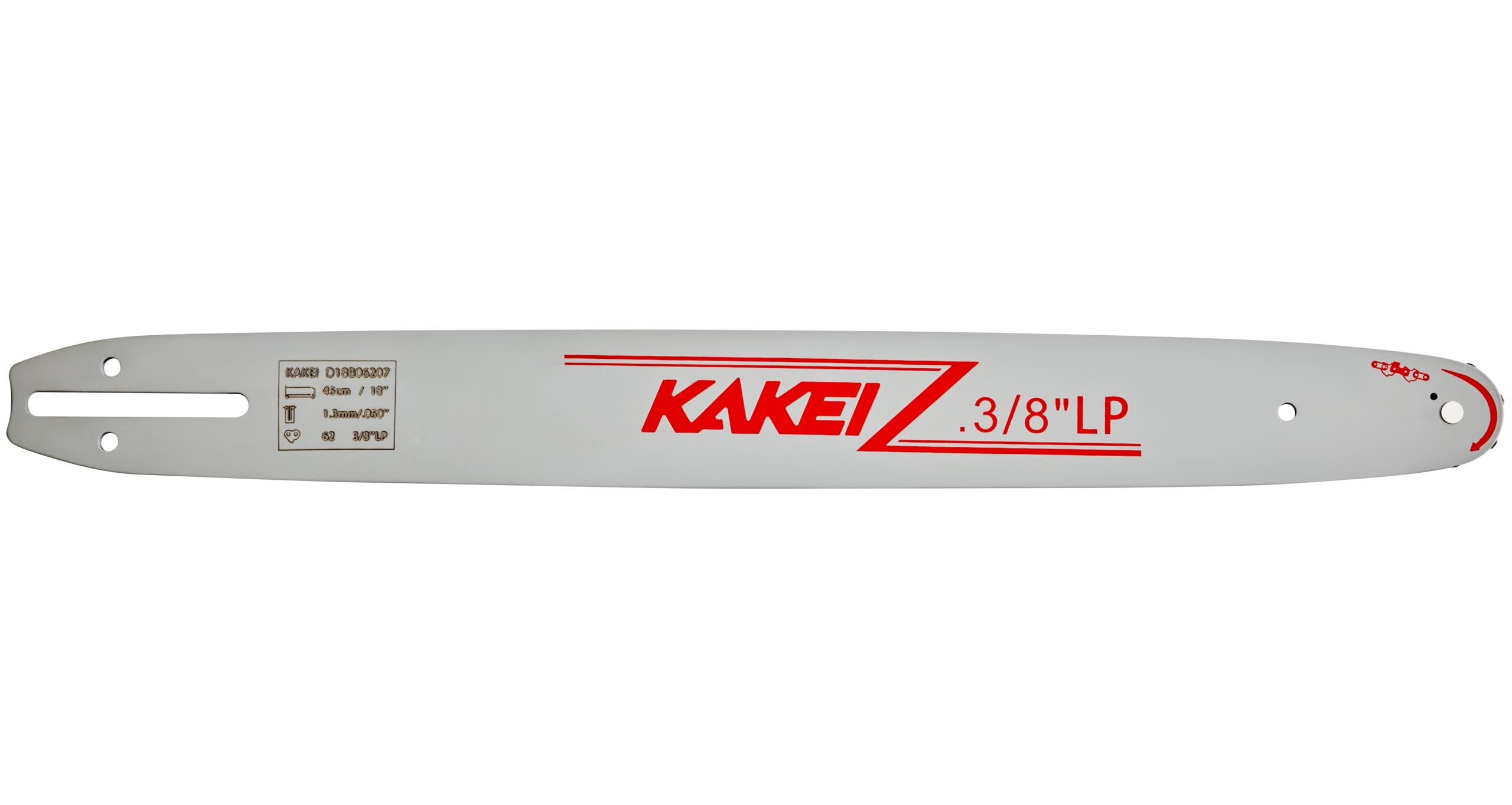 KAKEI chainsaw bar attached to a chainsaw