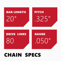 KAKEI Chainsaw Chain 20 Inch detail of drive links