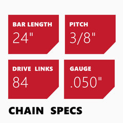 KAKEI chainsaw chain specifications including pitch and gauge