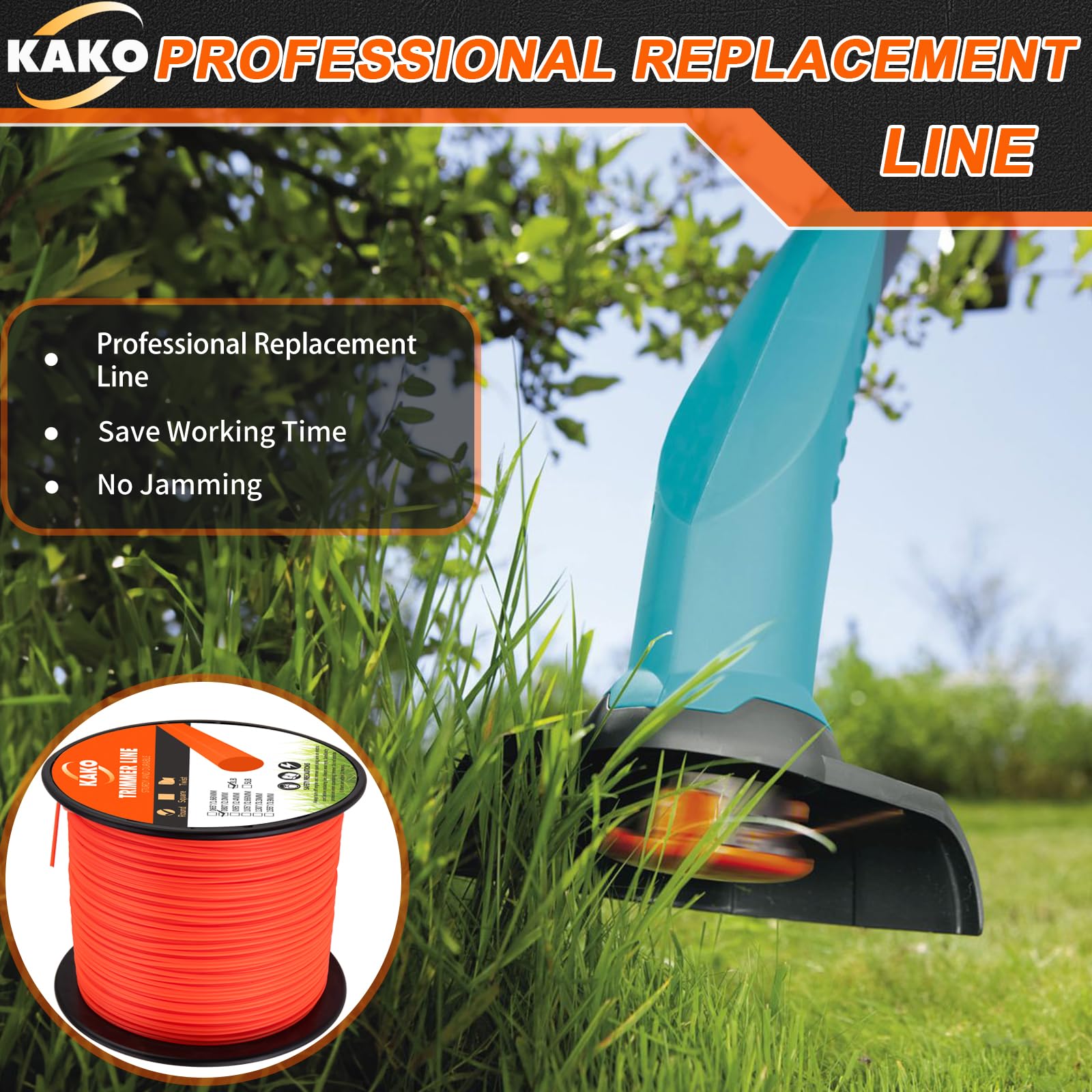 KAKO 080 Trimmer Line spool with cutting tips highlighted