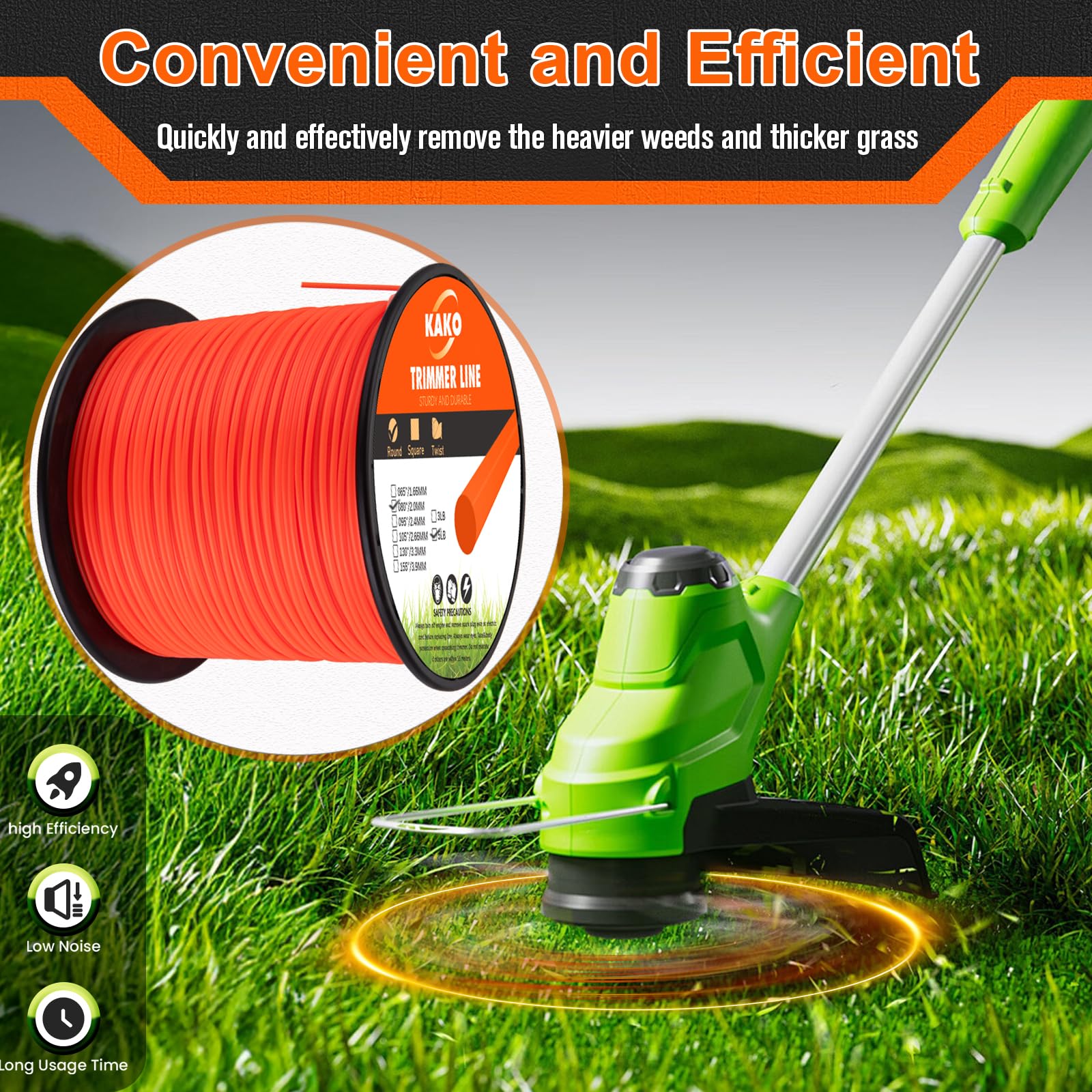 KAKO 080 Trimmer Line spool with trimmer compatibility