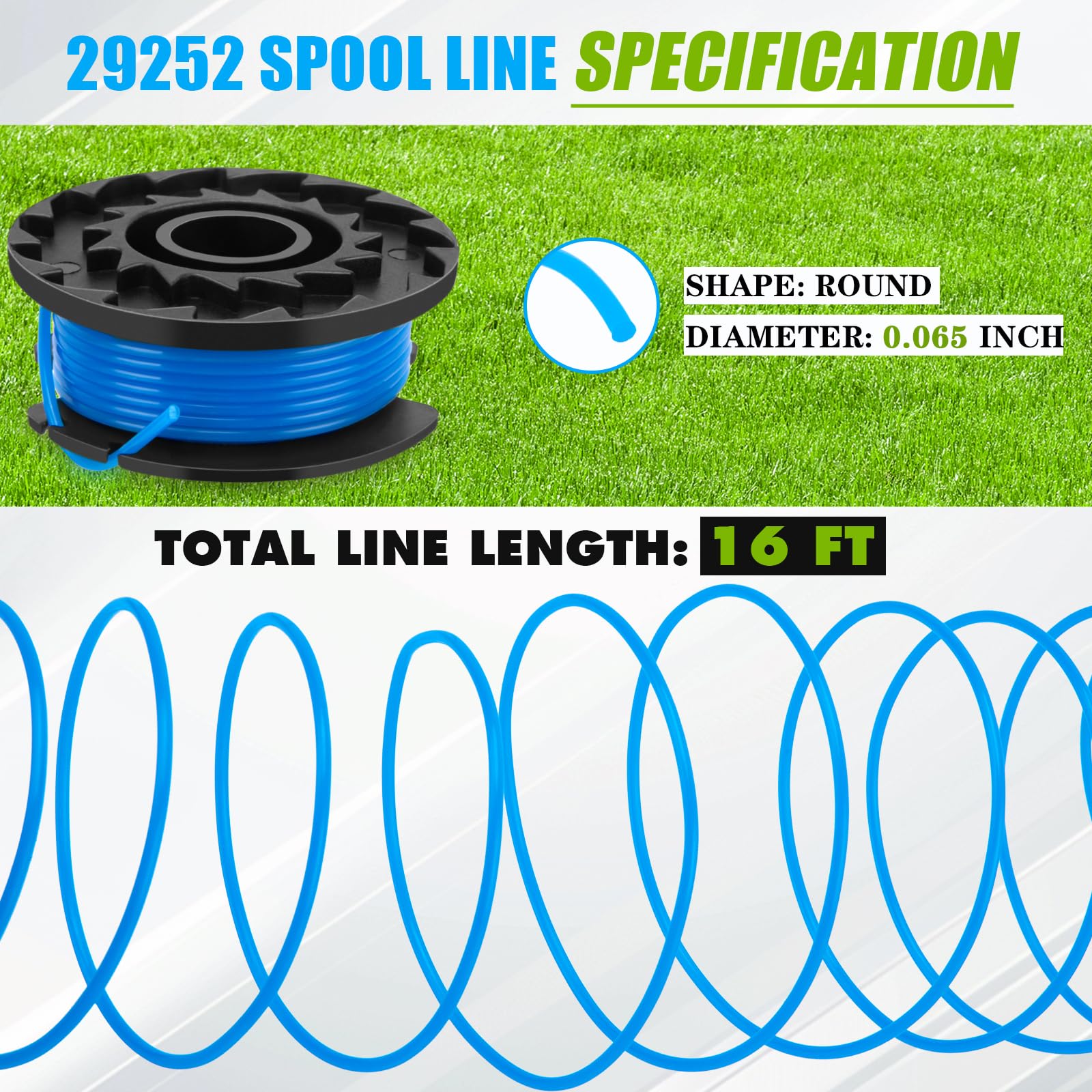 KAKO Replacement Spool installed in a Greenworks trimmer