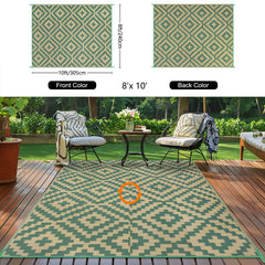 Kalafun Outdoor Patio Rug in a garden setting